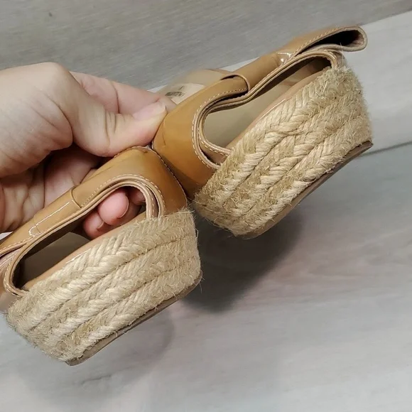 Valentino Garavani Womens Espadrille Wedge Leather Sandals shoes sz 40.5/10.5